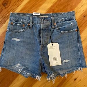 High rise button front Levi shorts